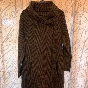 Grey cowl neck ladies long sweater